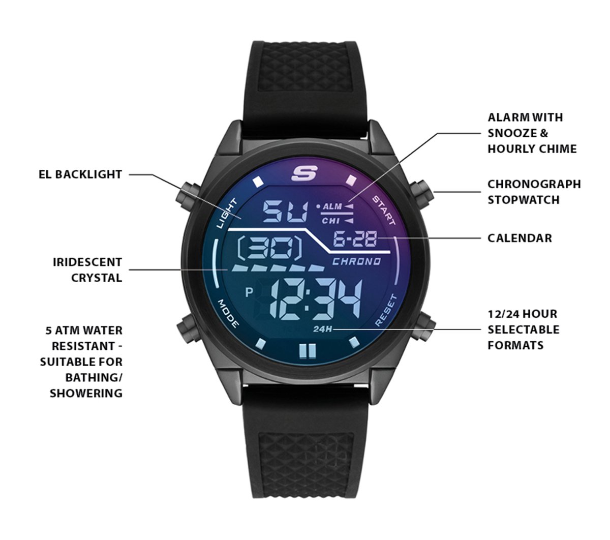 Skechers USA | Accessories Blue Face Digital Watch