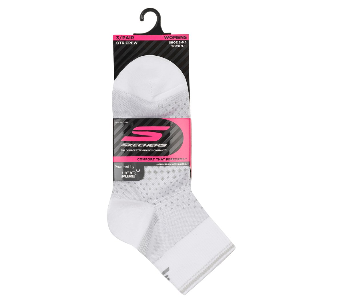 Skechers USA | 3 Pack Women's Reflective Performance Quarter Socks
