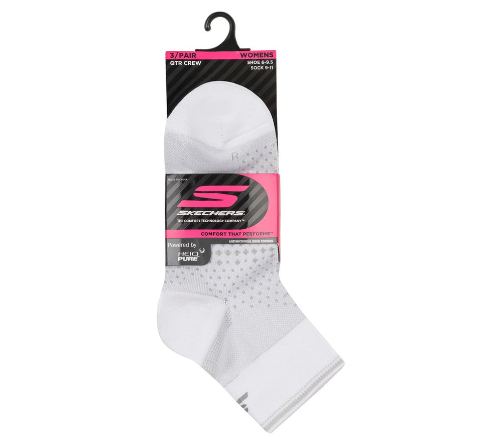 Skechers USA | 3 Pack Women's Reflective Performance Quarter Socks