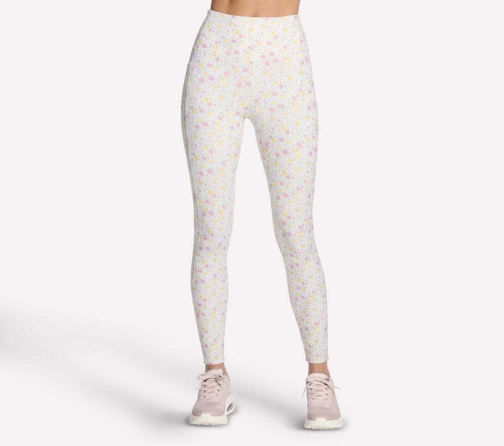 Skechers outlet | GO WALK Rib Floral Full Length High-Waisted Legging