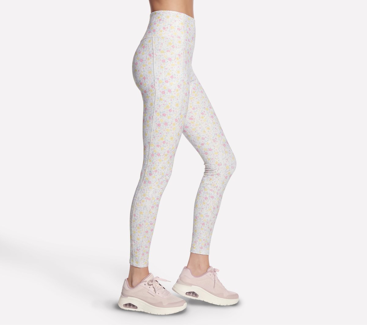 Skechers outlet | GO WALK Rib Floral Full Length High-Waisted Legging