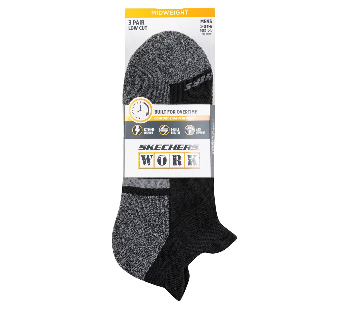 Skechers discount | Lowcut Heel Tab Work Socks - 3 Pack
