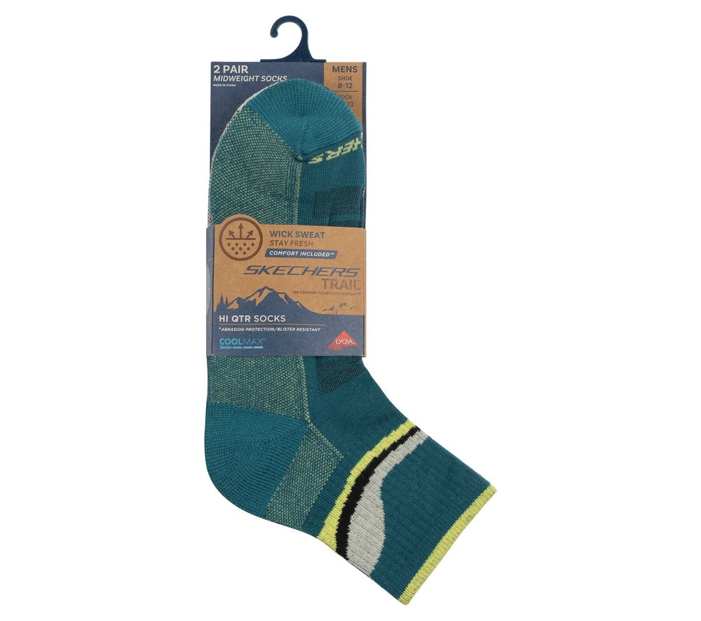 Skechers near me | 2 Pack Men's Quarter Trail Socks