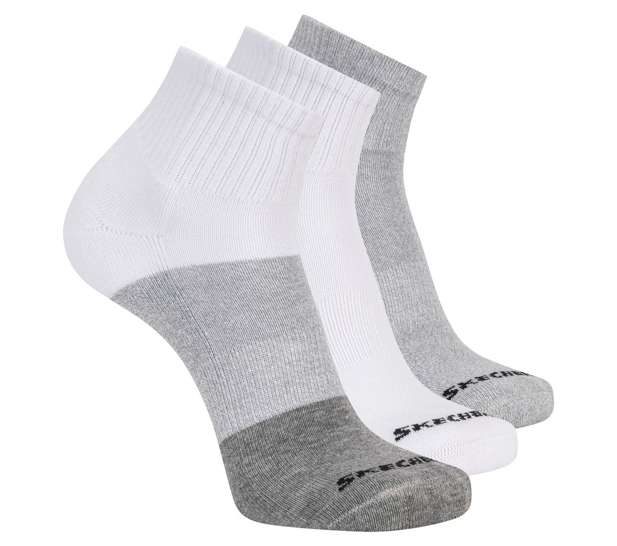 Skechers outlet | 3 Pack Men's Colorblock Quarter Socks