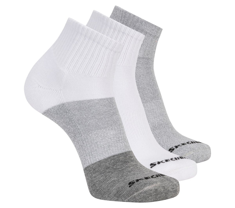 Skechers outlet | 3 Pack Men's Colorblock Quarter Socks