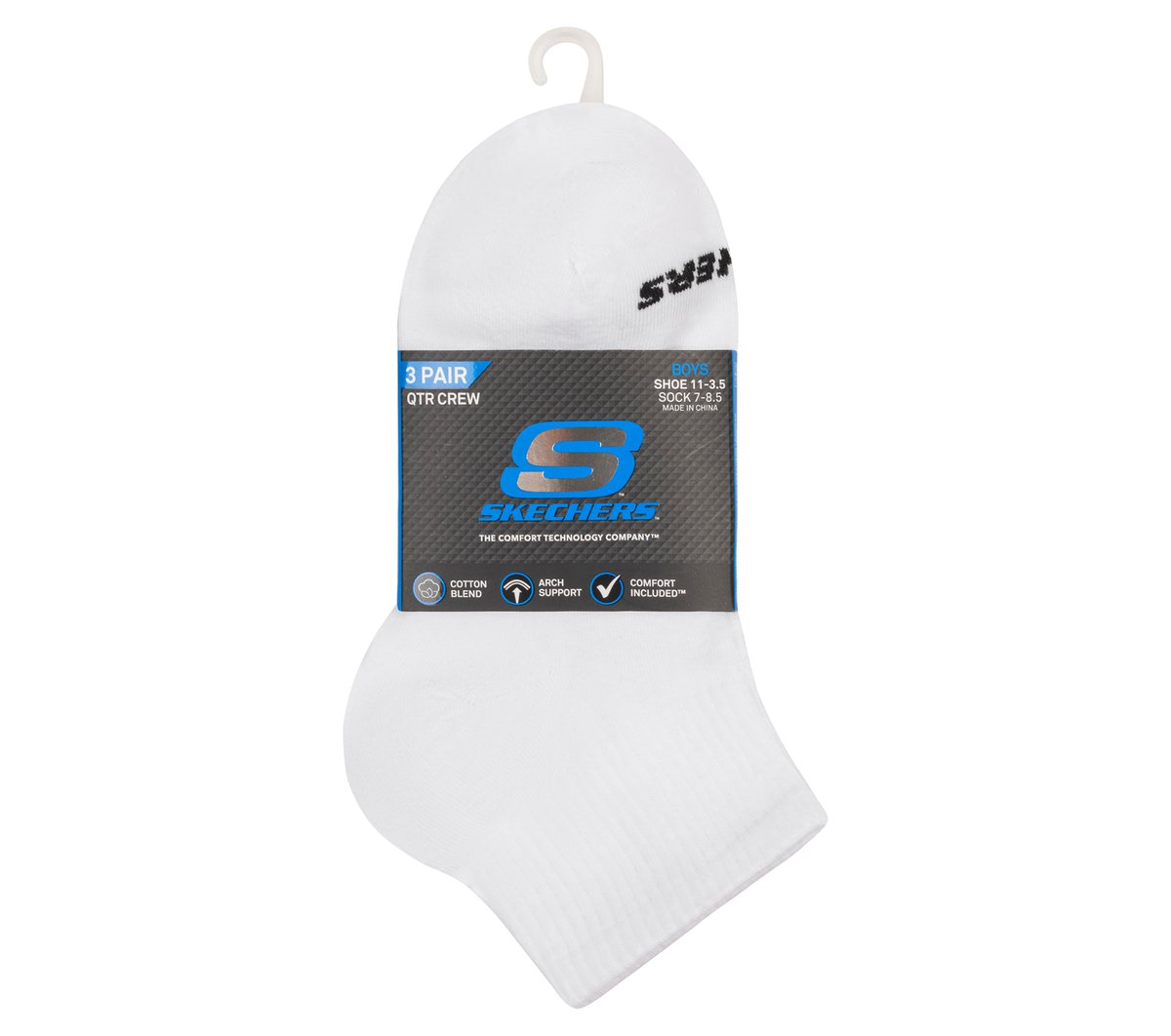 Skechers sale | 3 Pack Boys' Quarter Crew Cotton Socks