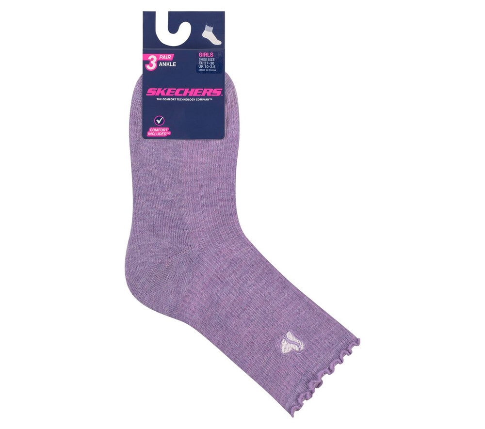 Skechers discount | 3 Pack Kids Ankle Lettuce Socks