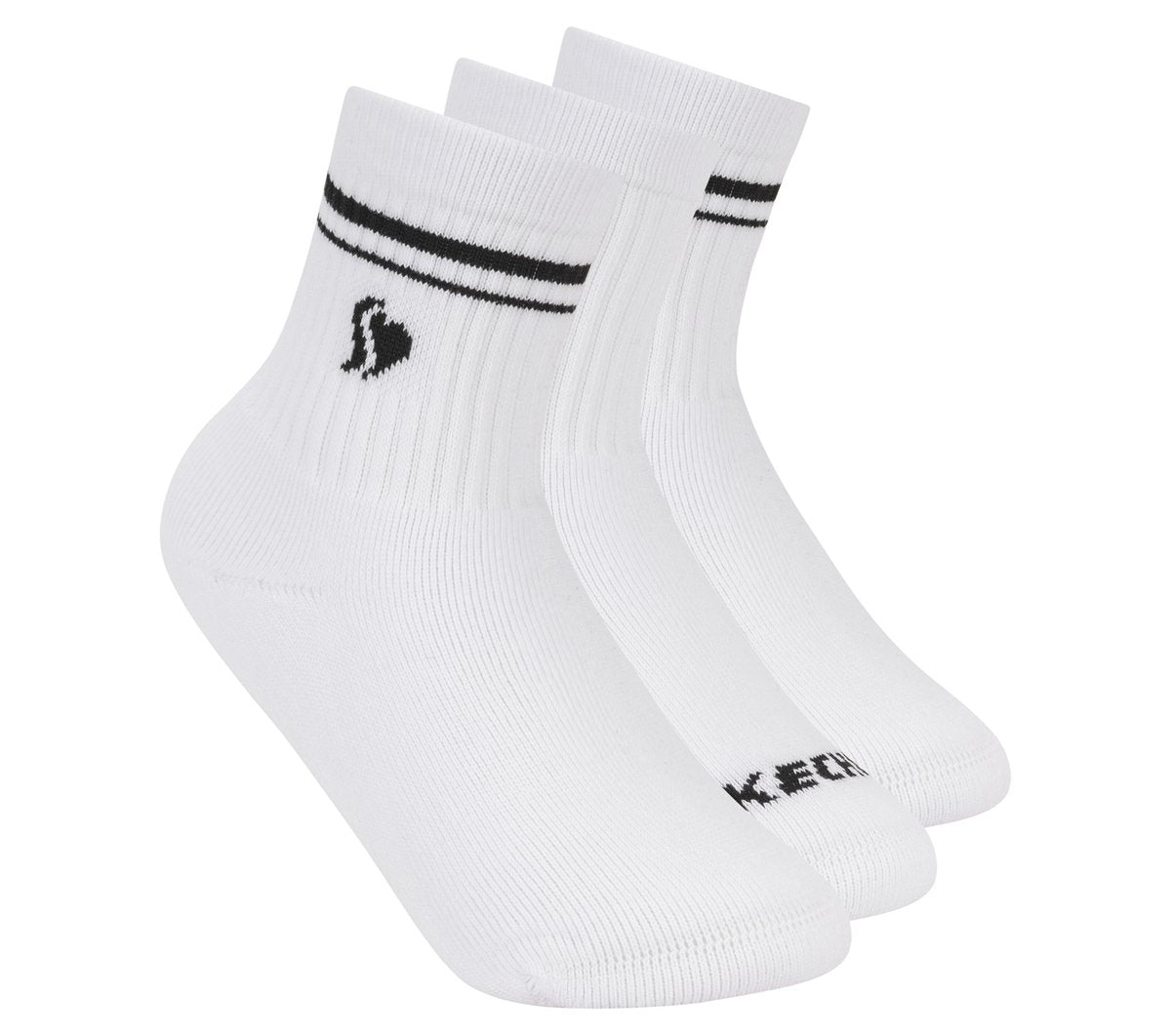 Skechers outlet | 3 Pack Girls' Low Crew Ribbed Socks