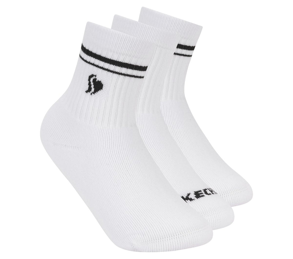 Skechers outlet | 3 Pack Girls' Low Crew Ribbed Socks