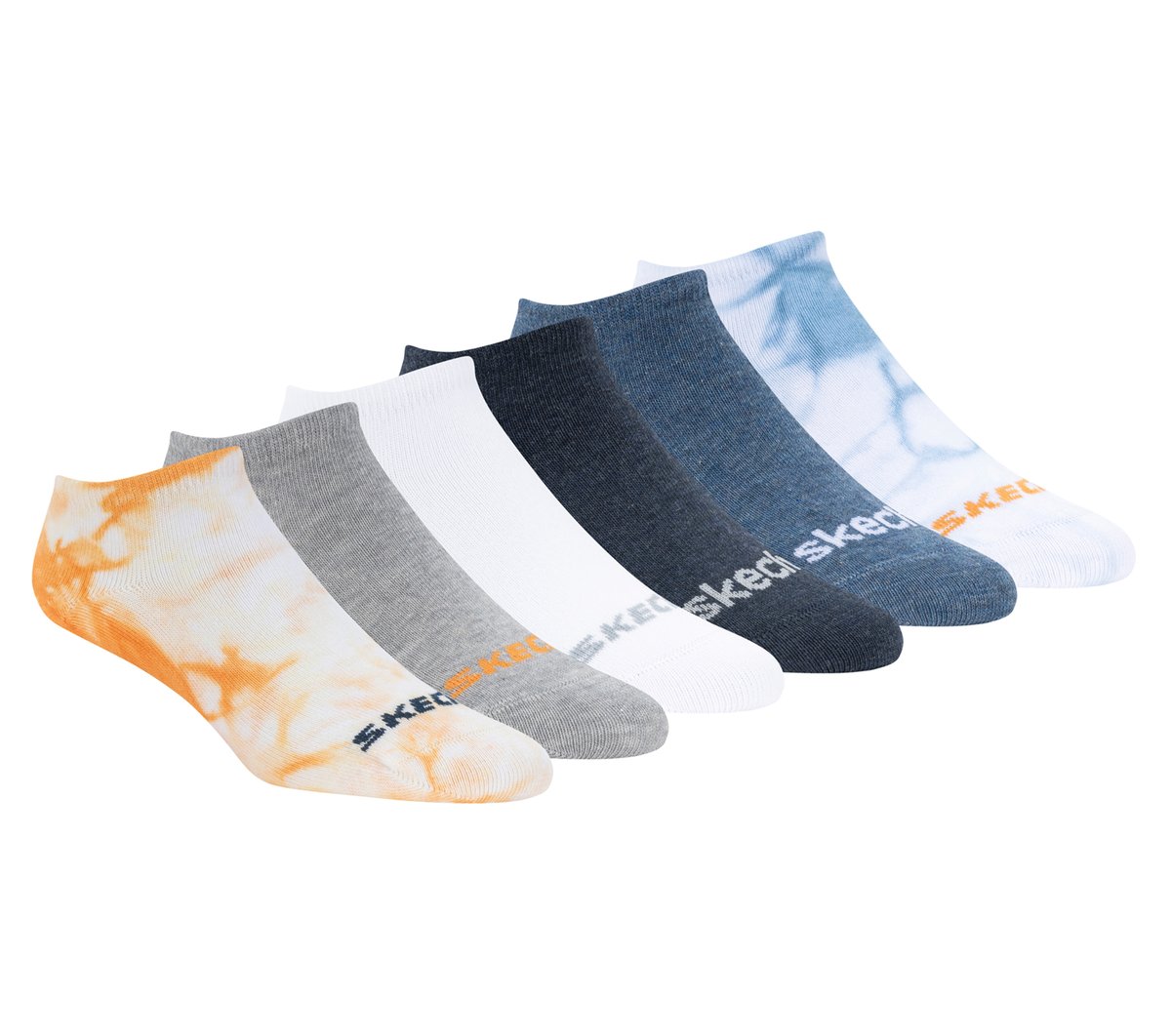 Skechers USA | Cotton Tie-Dye No-Show Socks - 6 Pack